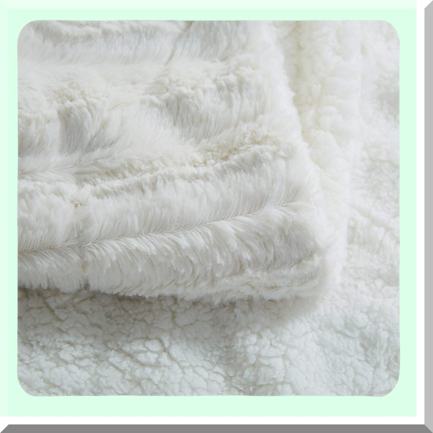 Arctic Bliss Ultra-Soft Ivory Throw Blanket - 50x60