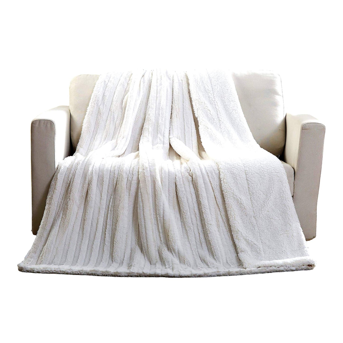 Arctic Bliss Ultra-Soft Ivory Throw Blanket - 50x60