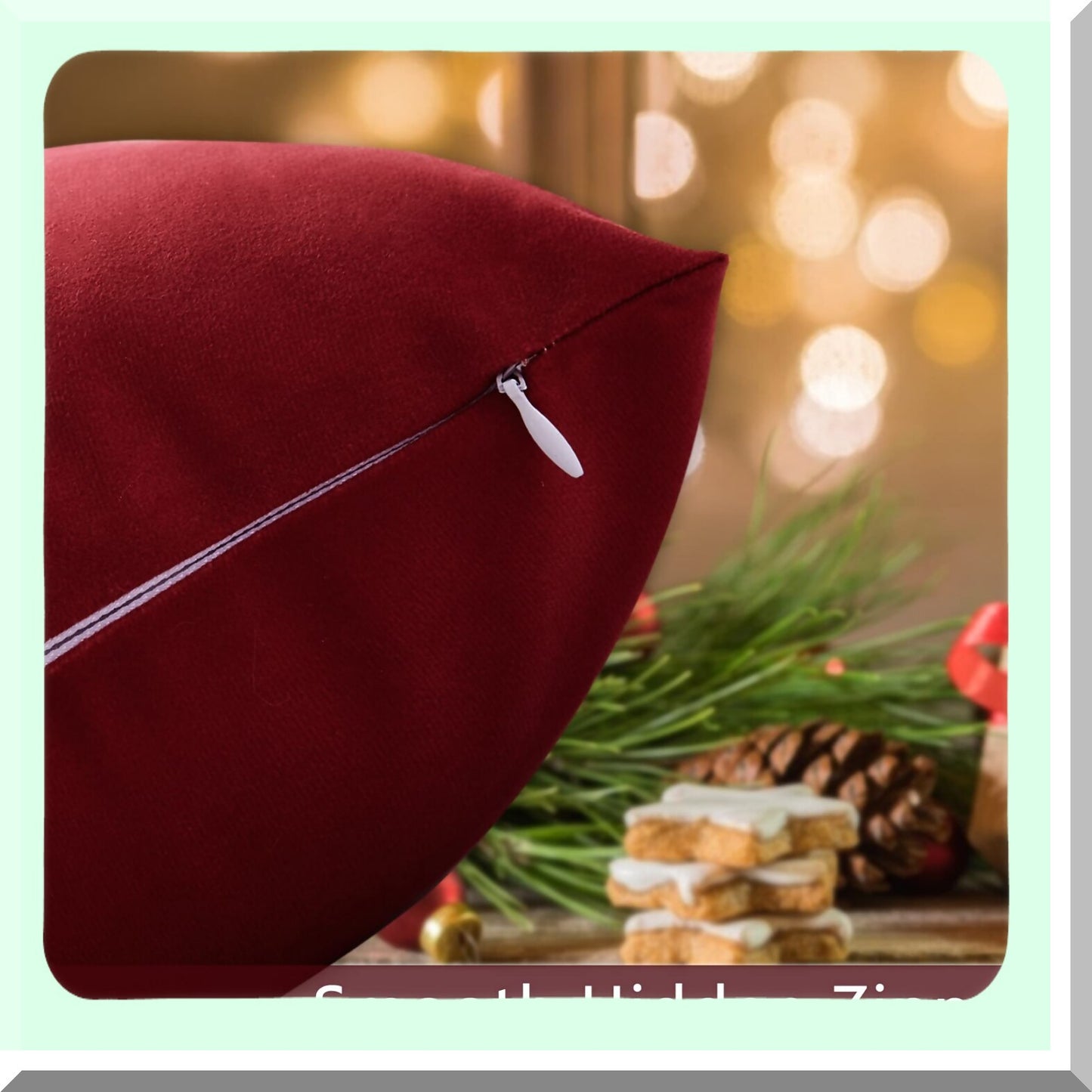 Winter Wonderland Deer Pillow Covers - Set of 2 Farmhouse Decorative Cushion Cases 18x18 Inch for Bedroom & Home Couch, Rustic Xmas Holiday Theme in Pink