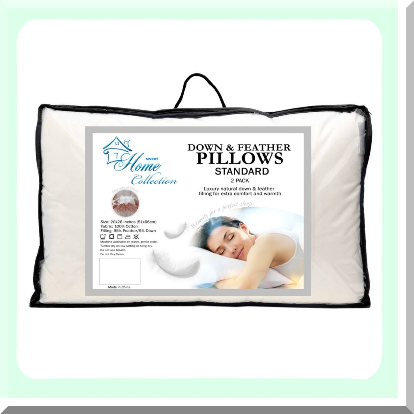 LuxiRest Cloud Comfort Pillow Set - 2 Pack Standard Size, Plush White Pillows for Ultimate Sleep Support and Relaxation - 2 Count