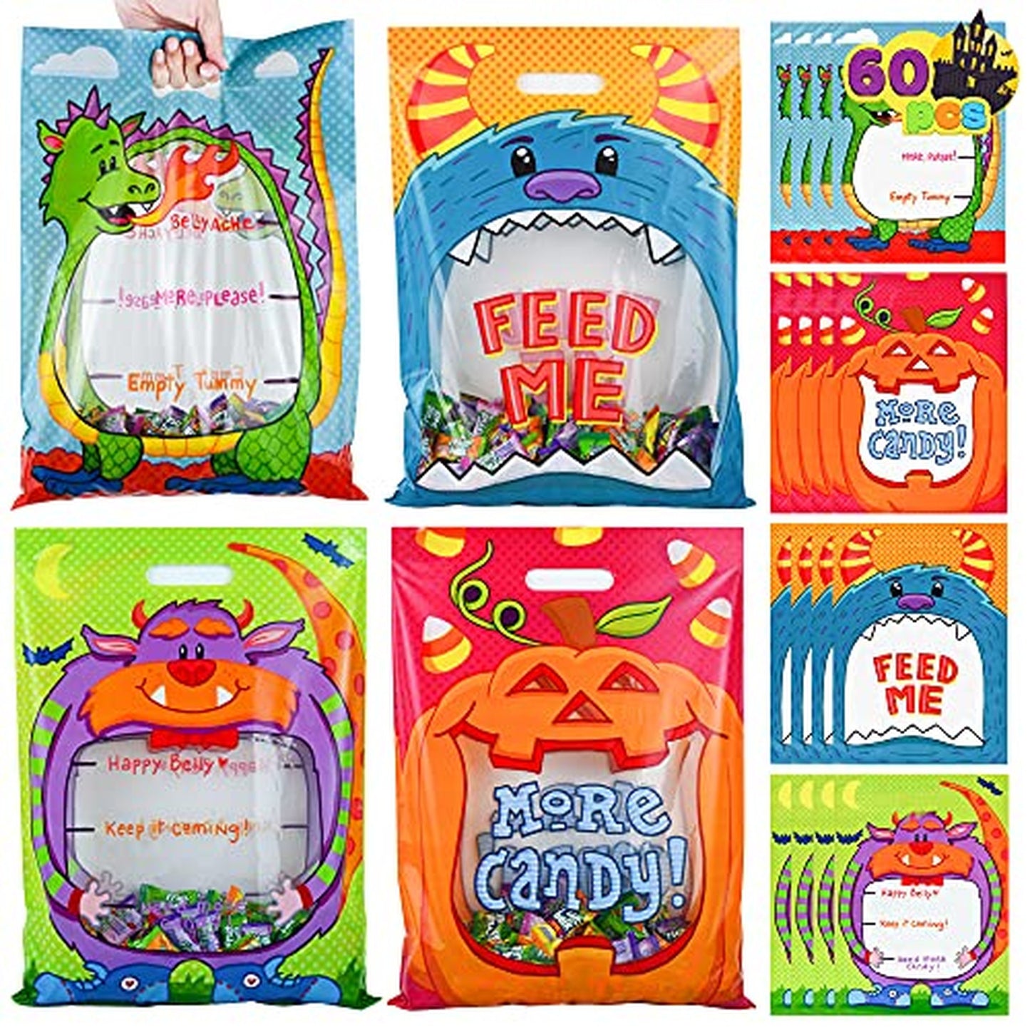 Treat Bags with Clear Window for Halloween and Parties