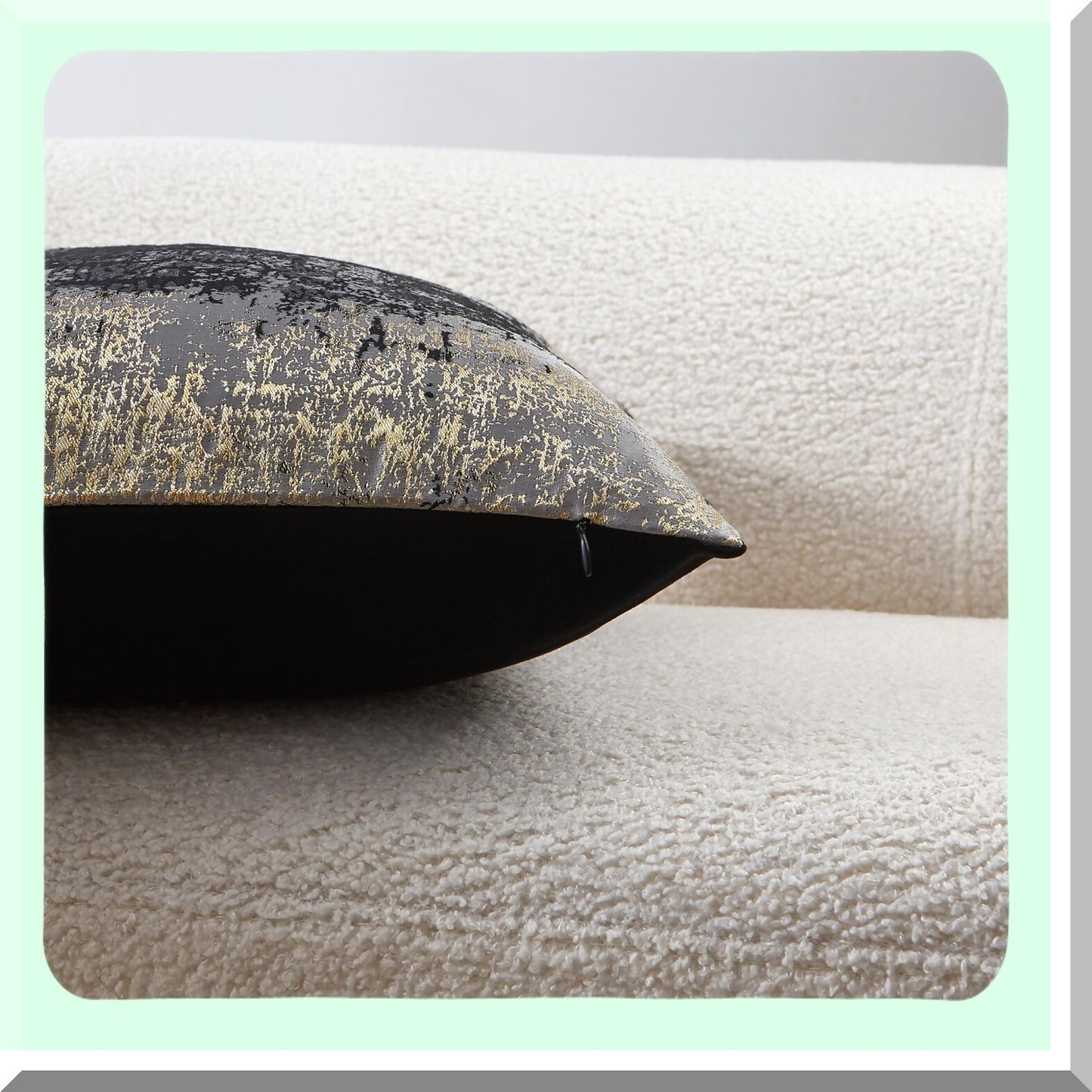 Luxury Gold Splash Pillowcase - Metallic Black Gray Accent Decorative Cover for Couch Sofa Living Room Bedroom Car - 18x18 Throw Pillow Cover