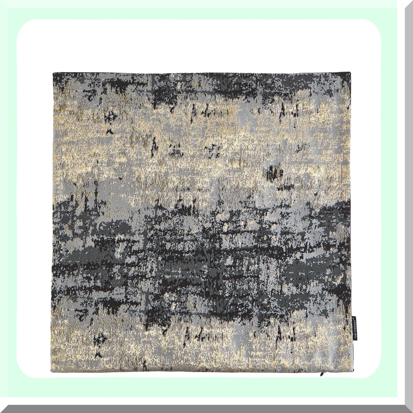 Luxury Gold Splash Pillowcase - Metallic Black Gray Accent Decorative Cover for Couch Sofa Living Room Bedroom Car - 18x18 Throw Pillow Cover