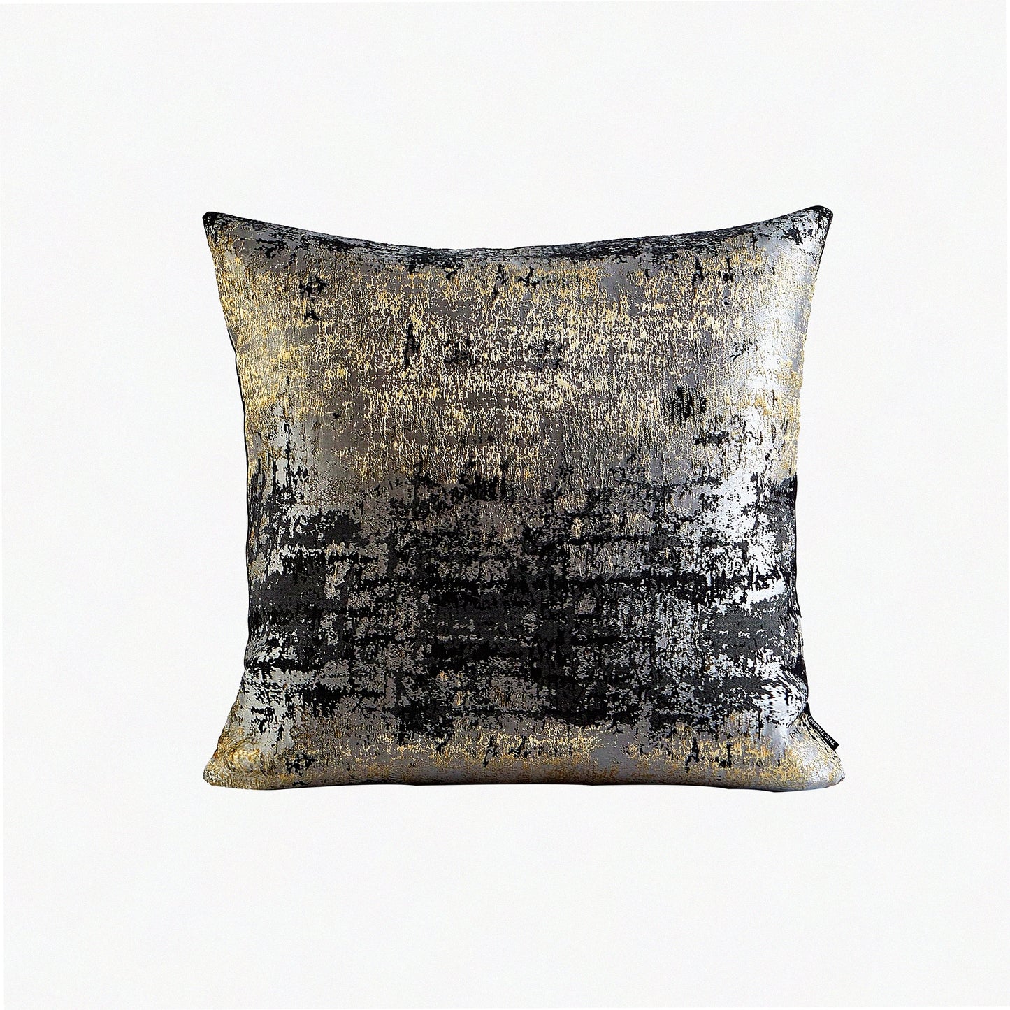 Luxury Gold Splash Pillowcase - Metallic Black Gray Accent Decorative Cover for Couch Sofa Living Room Bedroom Car - 18x18 Throw Pillow Cover