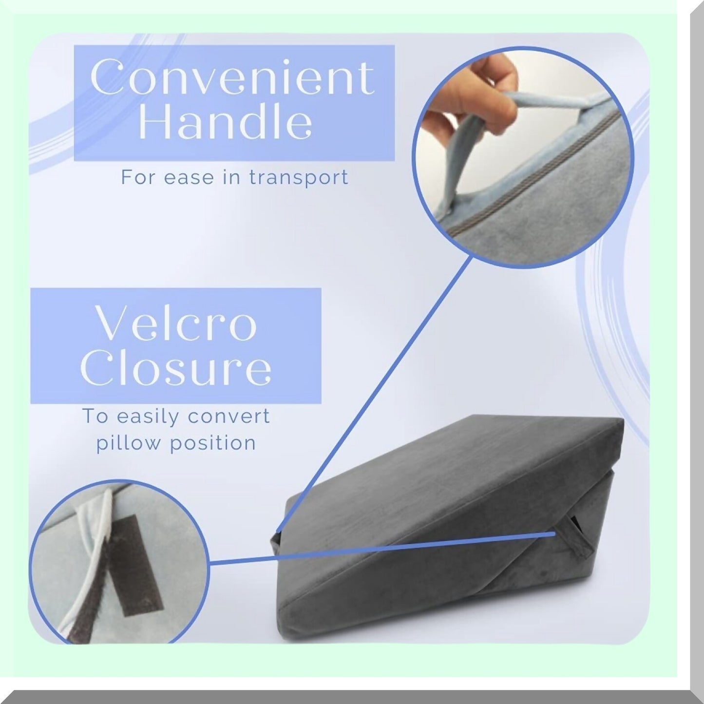 Trickonometry Memory Foam Body Positioner Pillow - 7-in-1 Adjustable Cushion for Sleeping, Reading, Acid Reflux, Heartburn Relief - Triangle Pain Liberator