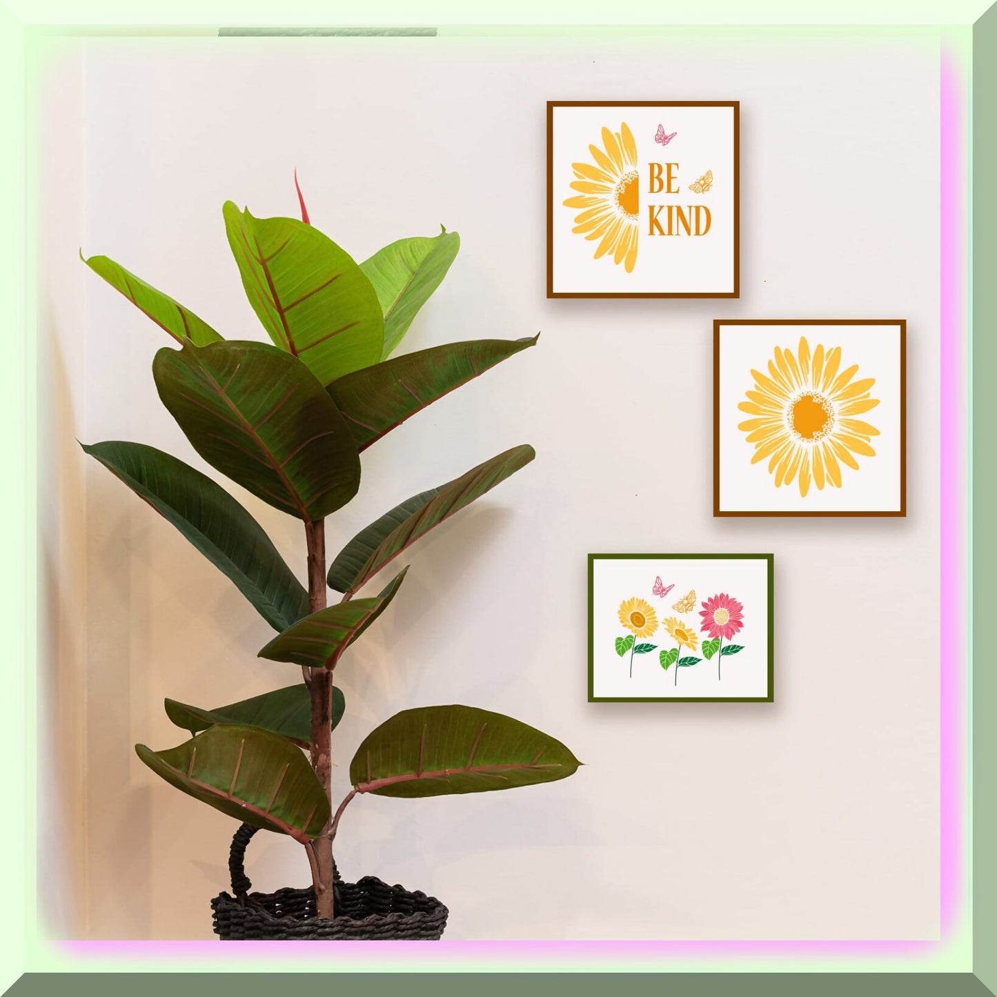 Sunflower and Butterfly Silk Screen Stencils 8.6x11 Inch 2Pcs