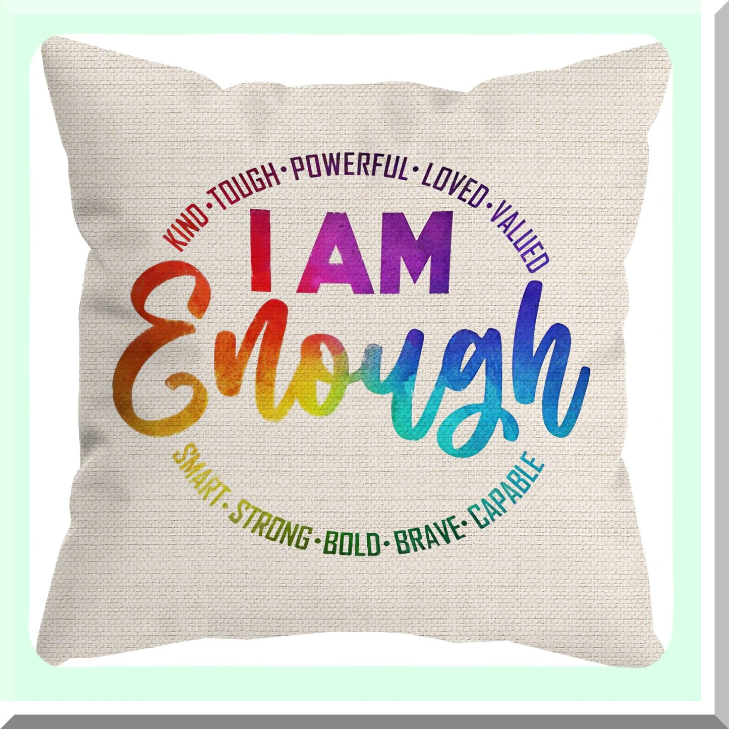 Inspirational Words Throw Pillow Cover - Motivational Gifts for Teen Girl Boy - Colorful Quotes Pillow Case - 18x18 Inch Home Office Decor