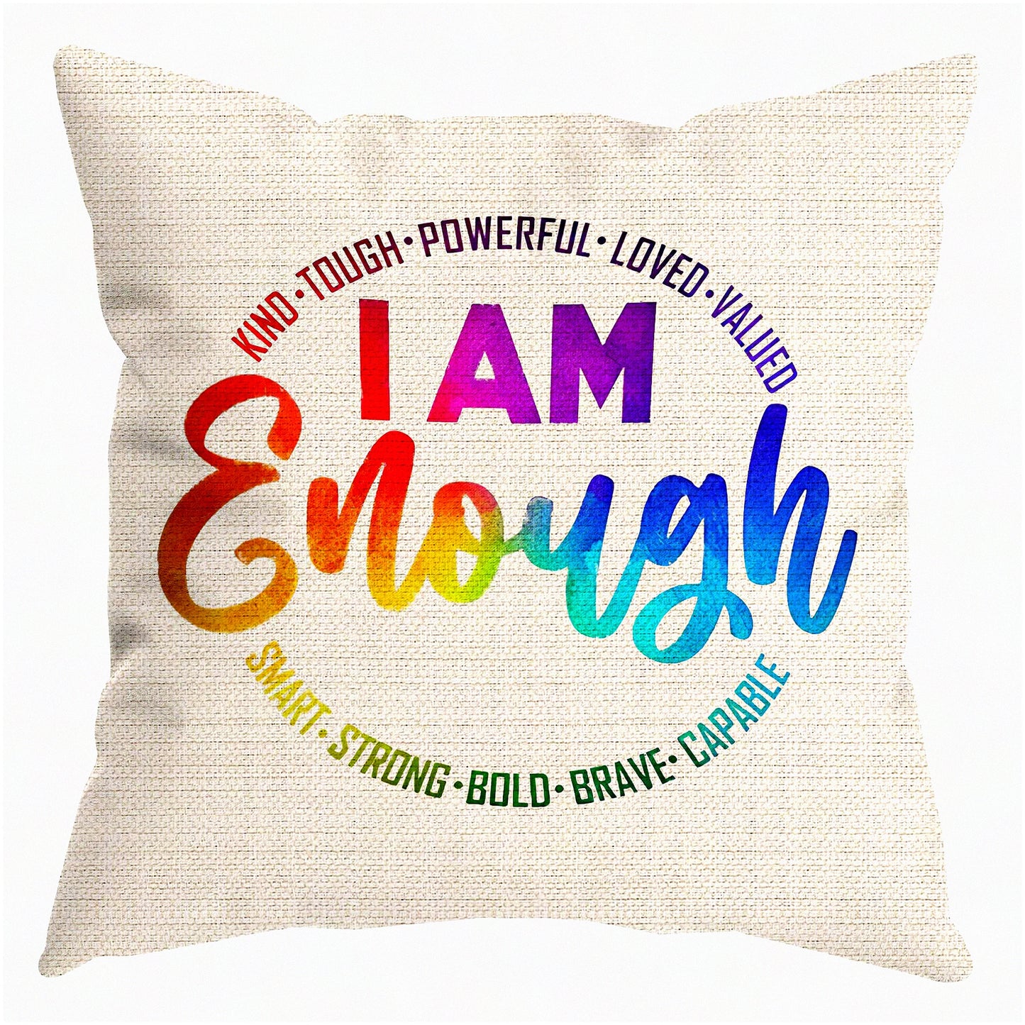 Inspirational Words Throw Pillow Cover - Motivational Gifts for Teen Girl Boy - Colorful Quotes Pillow Case - 18x18 Inch Home Office Decor