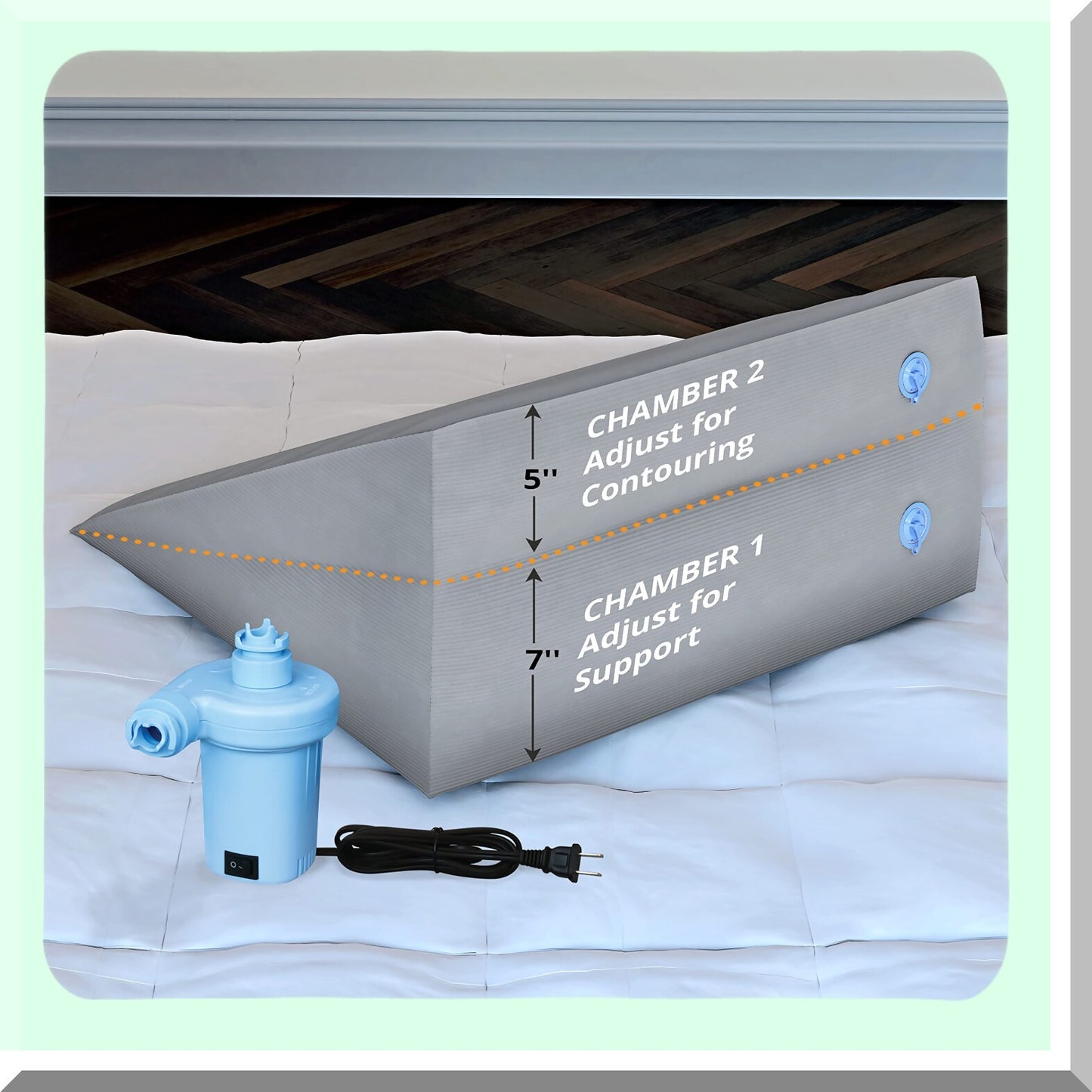 Cooling Gel Foam Wedge Pillow - Adjustable Insert, Dual Foam Construction - Comfortable Support for Better Sleep - AMZBA001WPL