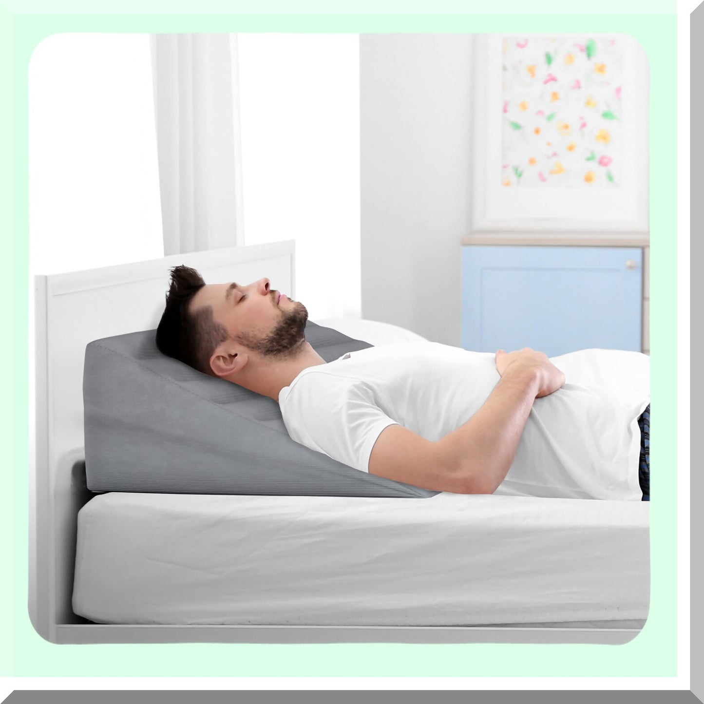 Cooling Gel Foam Wedge Pillow - Adjustable Insert, Dual Foam Construction - Comfortable Support for Better Sleep - AMZBA001WPL