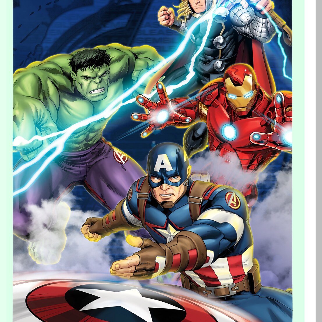 Avengers Heroic Blue Circle Fleece Blanket - Twin Size 62x90