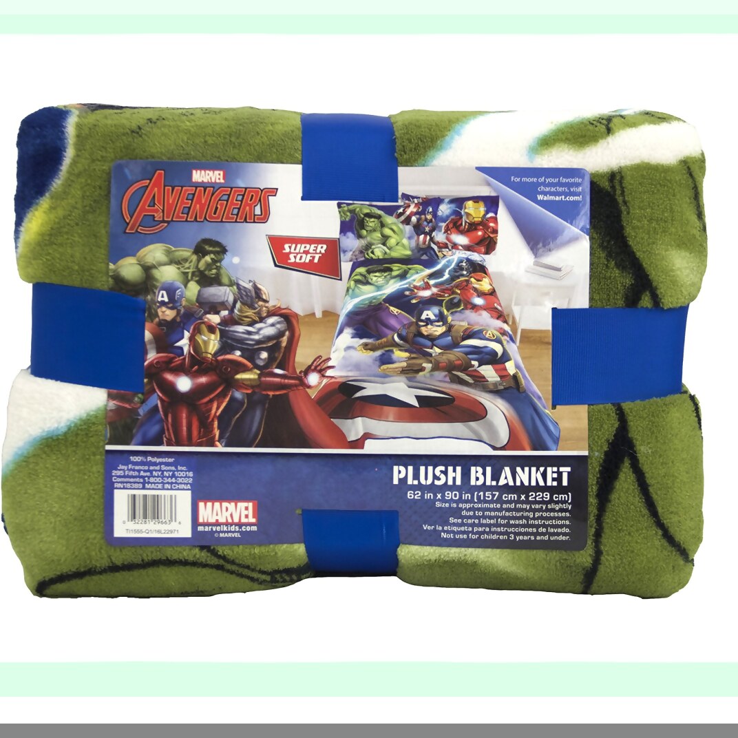 Avengers Heroic Blue Circle Fleece Blanket - Twin Size 62x90