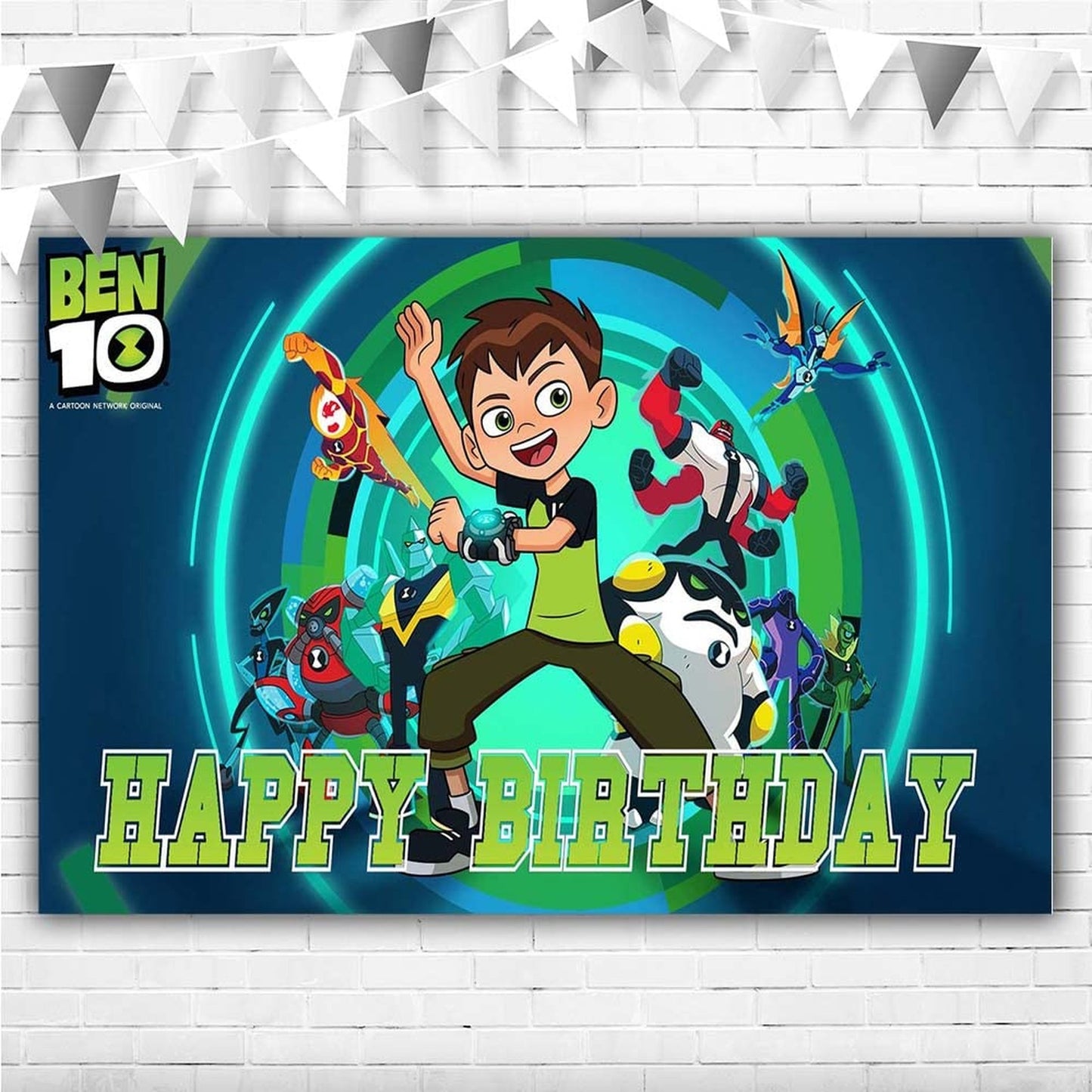 Birthday Blast Ben 10 Backdrop - 5x3 Vinyl Banner for Boys' Cartoon Science Fiction Party Decorations - Kids' Ben 10 Background - Celebrate with Ben 10!