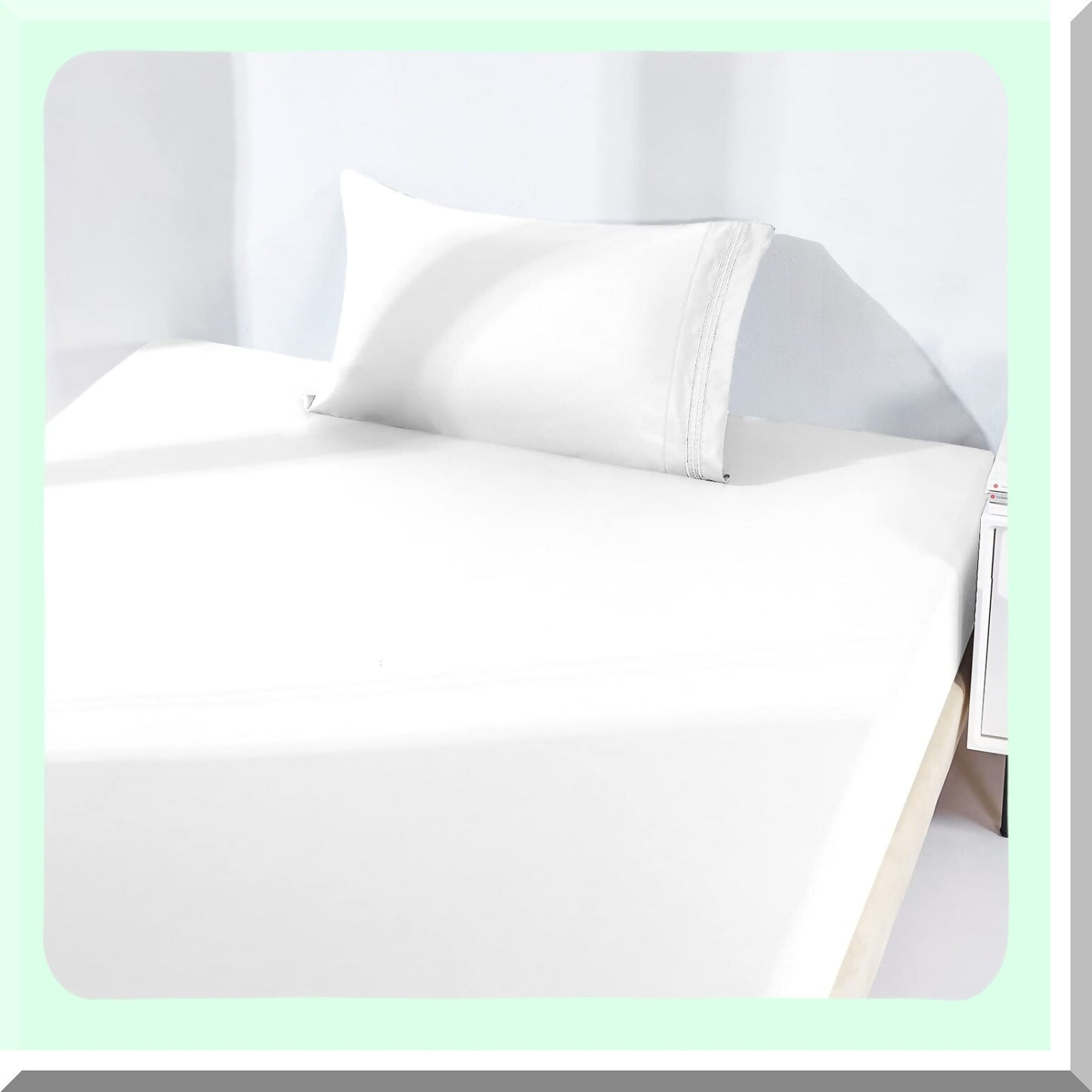 UltraSoft Brushed Microfiber Fitted Sheet - 1800 Thread Count Quality, 16" Deep Pocket, Shrinkage & Fade Resistant, White - LuxeFit Sheets