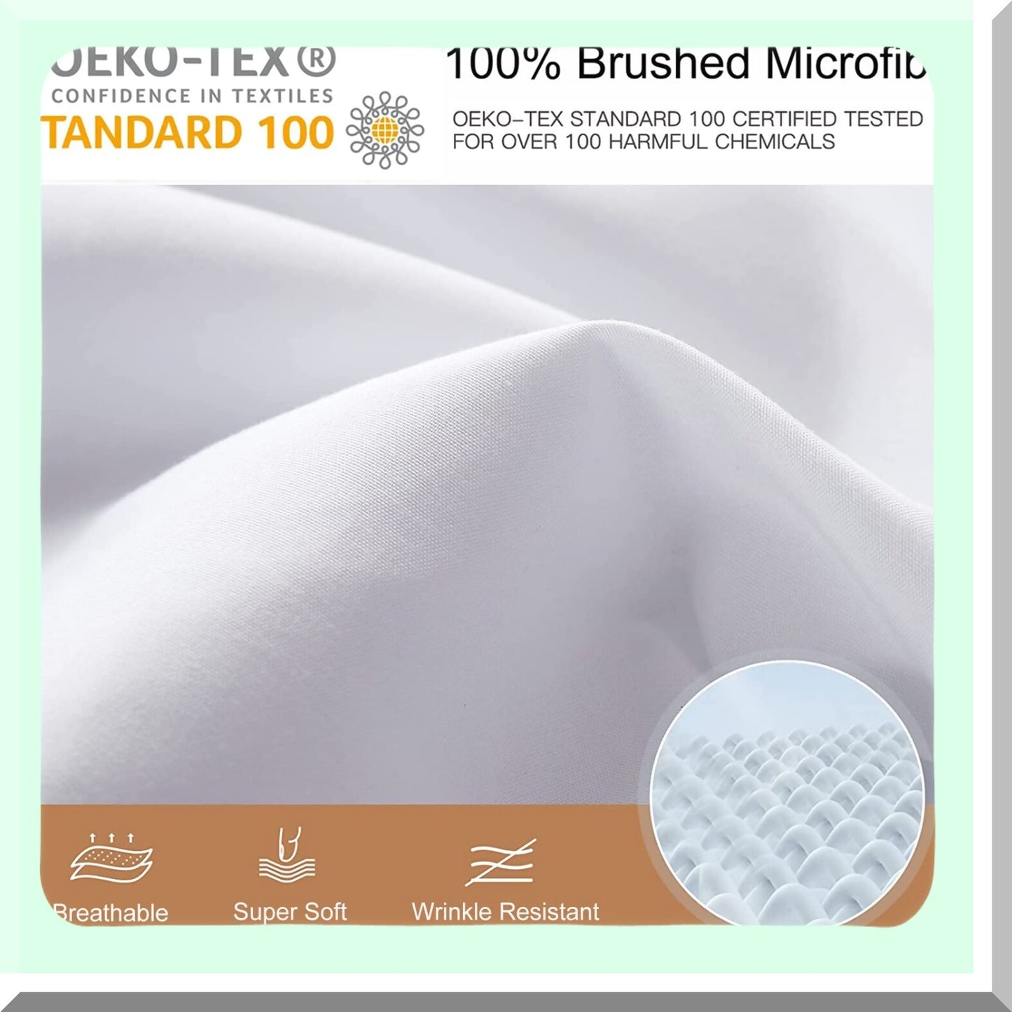 UltraSoft Brushed Microfiber Fitted Sheet - 1800 Thread Count Quality, 16" Deep Pocket, Shrinkage & Fade Resistant, White - LuxeFit Sheets