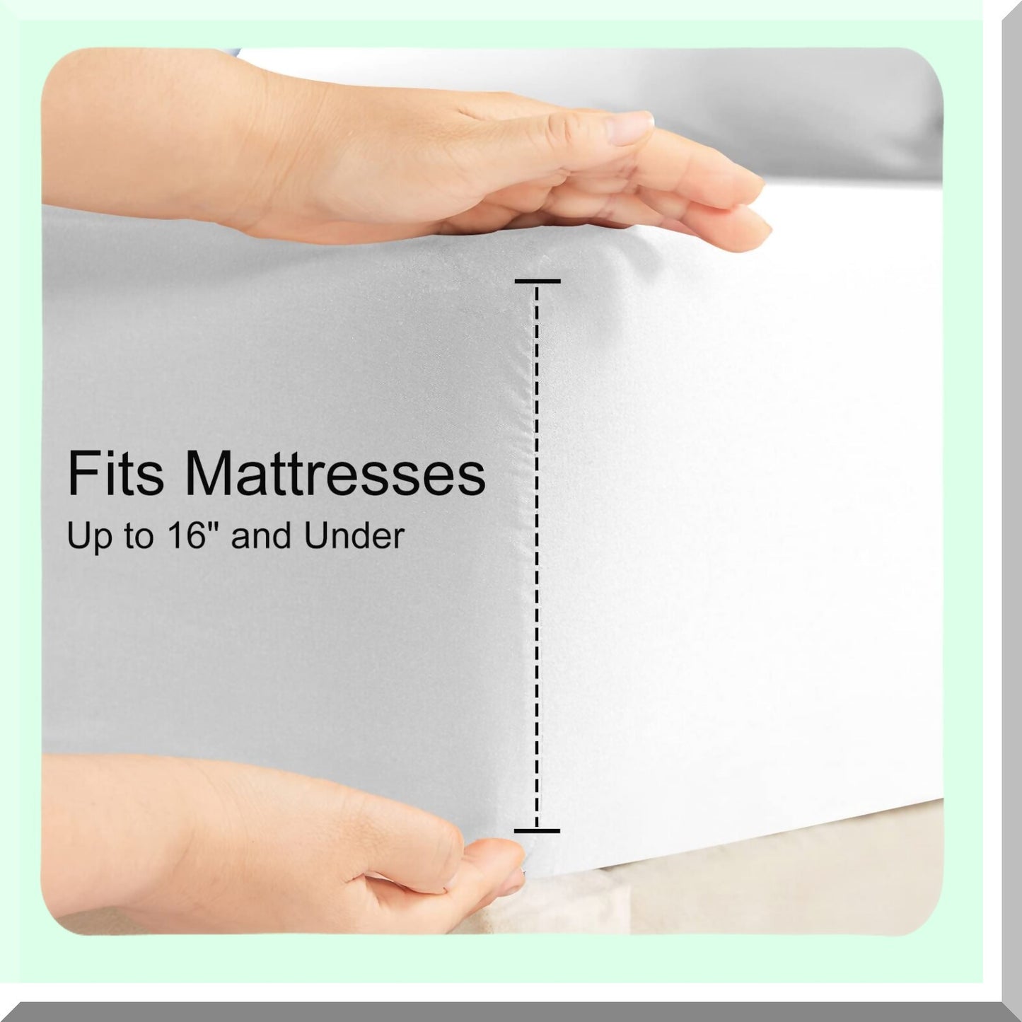 UltraSoft Brushed Microfiber Fitted Sheet - 1800 Thread Count Quality, 16" Deep Pocket, Shrinkage & Fade Resistant, White - LuxeFit Sheets