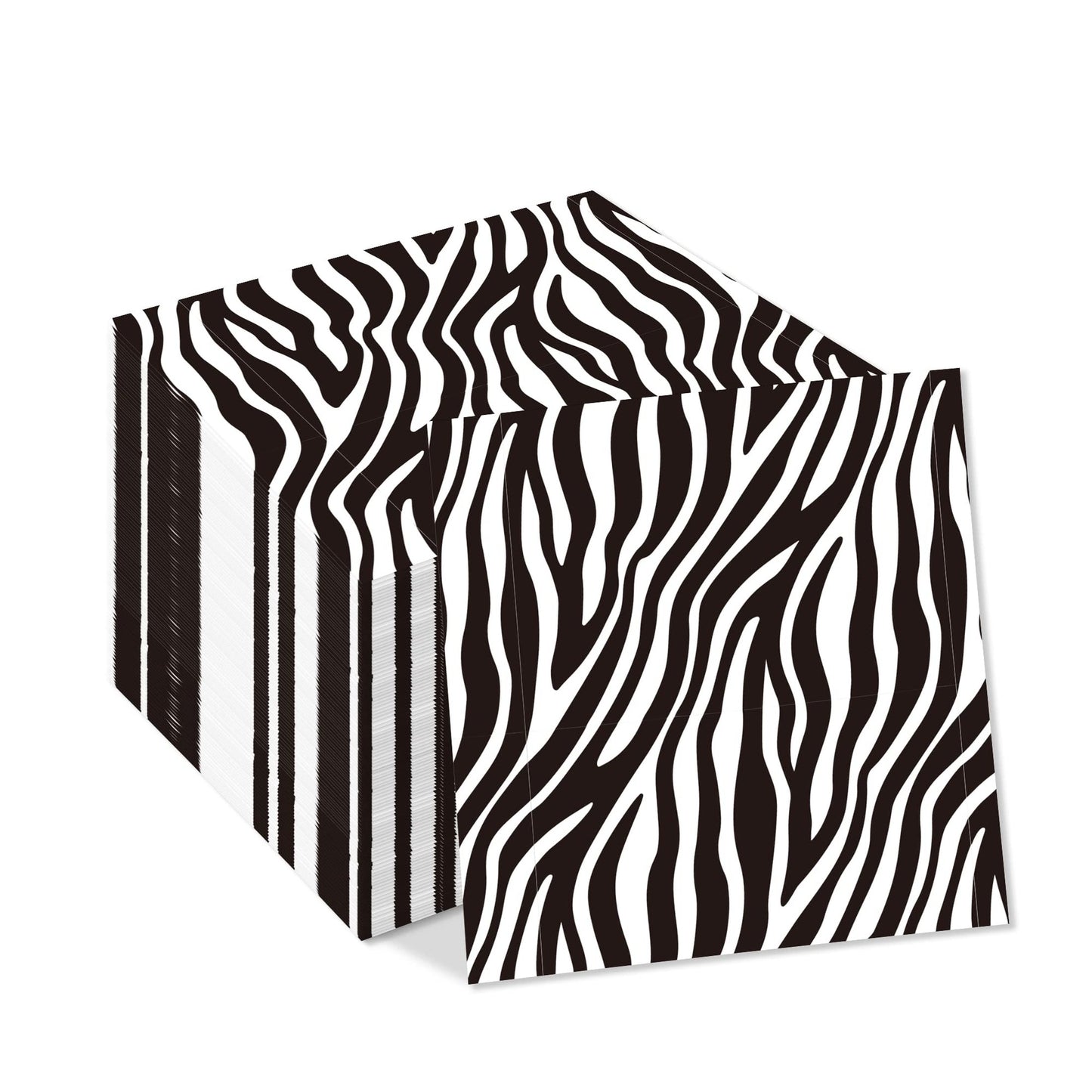Zebra Print Jungle Napkins - 40 Pack Disposable Dinner Paper Napkins for Birthday, Baby Shower, Safari Theme Party Supplies