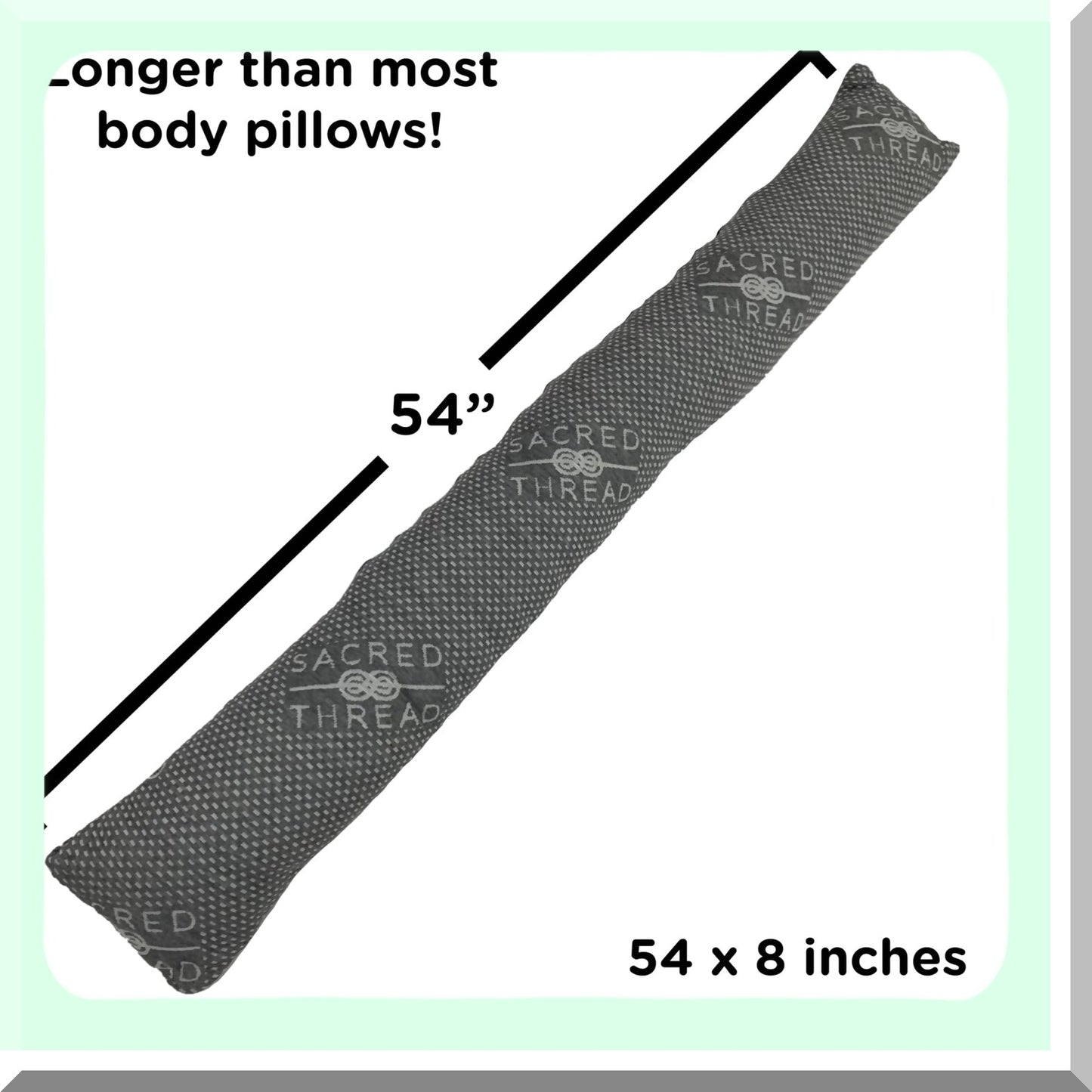 CoolFoam Side Sleeper Pillow - Memory Foam Pregnancy Pillow for Leg, Back, and Neck Support - 54x8 Inches Cylinder Body Pillow with Removeable Cover