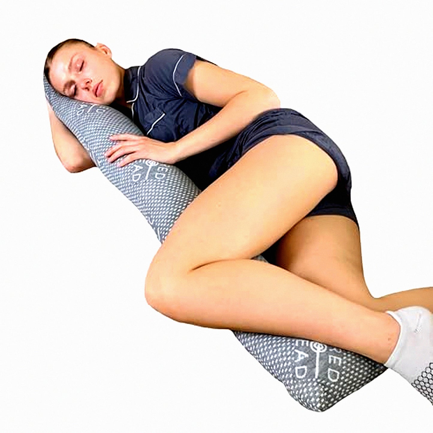 CoolFoam Side Sleeper Pillow - Memory Foam Pregnancy Pillow for Leg, Back, and Neck Support - 54x8 Inches Cylinder Body Pillow with Removeable Cover