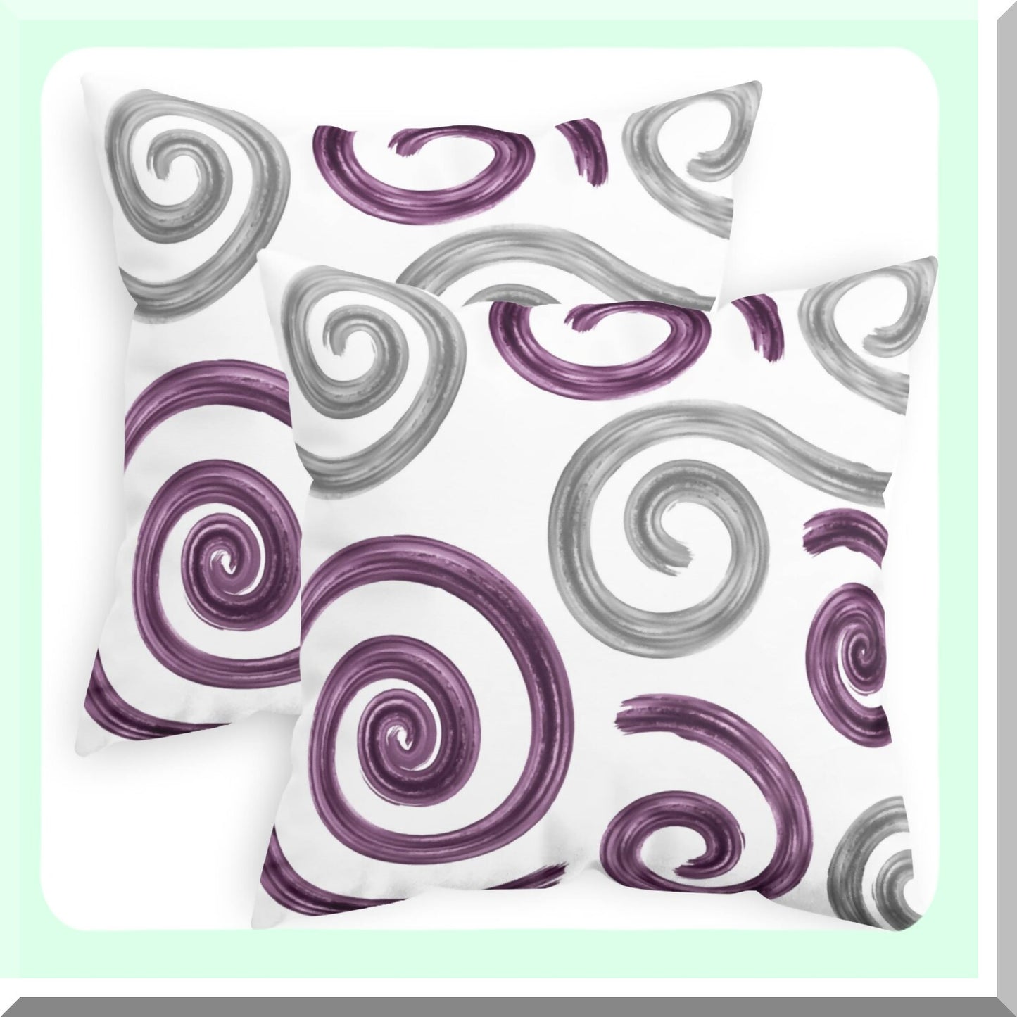 CozyFleece Sea Conch Geometric Pillow Cases - 2 Pack Abstract Cushion Covers for Couch Bed Sofa - Farmhouse Decor 18x18 Purple Grey