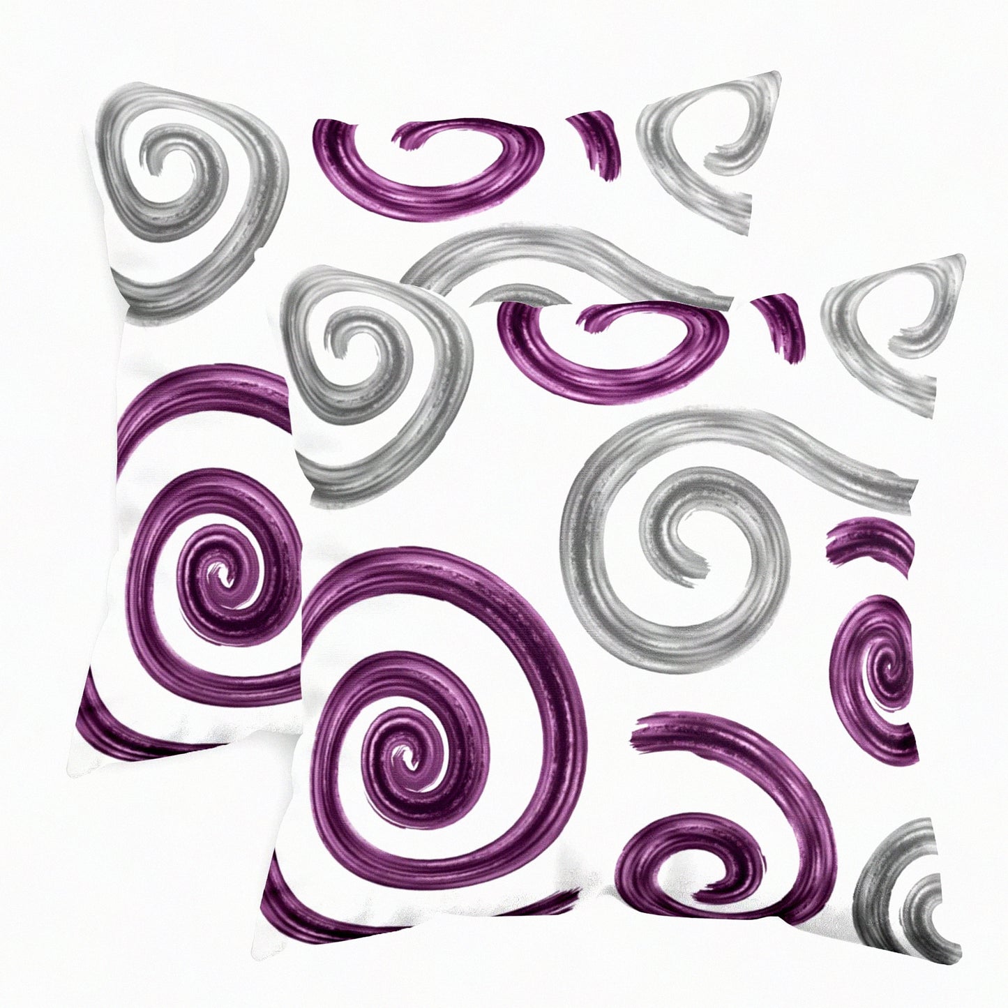 CozyFleece Sea Conch Geometric Pillow Cases - 2 Pack Abstract Cushion Covers for Couch Bed Sofa - Farmhouse Decor 18x18 Purple Grey