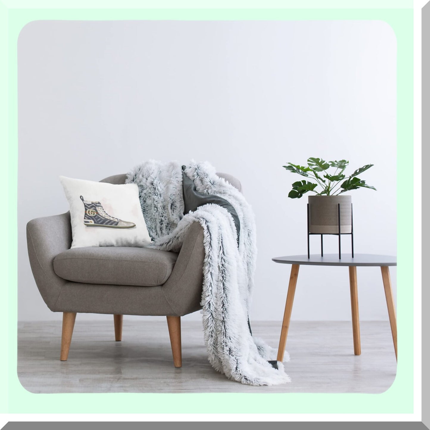 Pleated Glam Sneaker Pillow - Fashion Forward Designer Style, 18x18 Multi-Color Décor by Ziwei Li