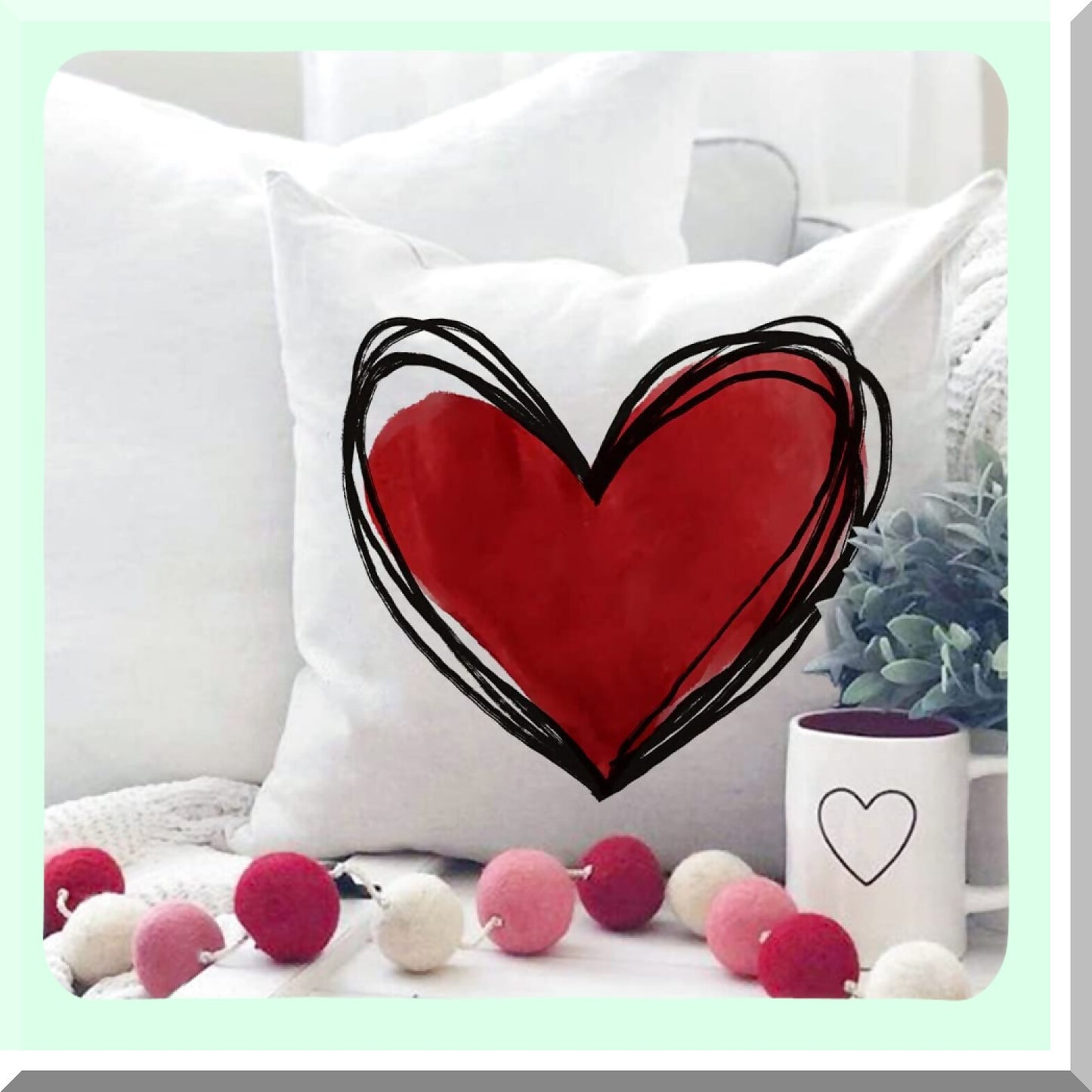 Love Heart Pillow Set - 18x18 Decorative Throw Pillows for Valentines Day Decorations - Set of 4 Red Love You More Pillow Covers