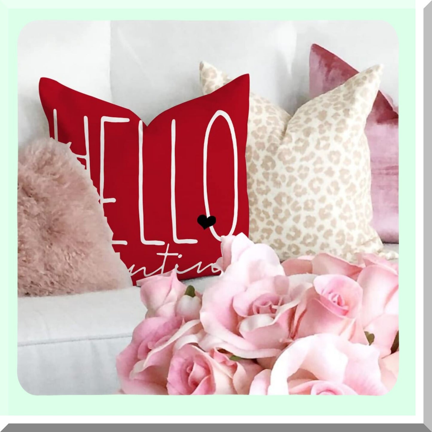 Love Heart Pillow Set - 18x18 Decorative Throw Pillows for Valentines Day Decorations - Set of 4 Red Love You More Pillow Covers