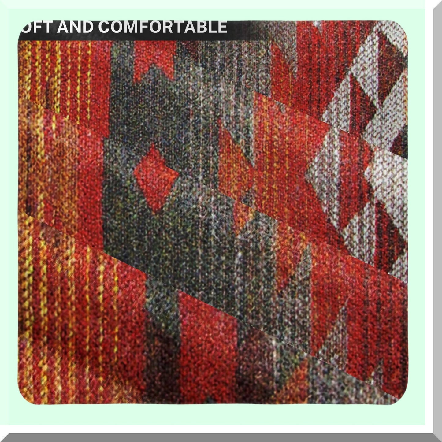 Tribal Linen Decor Pillowcase - Navajo Orange Red Grey Throw Pillow Cover - Hidden Zipper - 18x18 Inches - Bedroom Sofa Accent