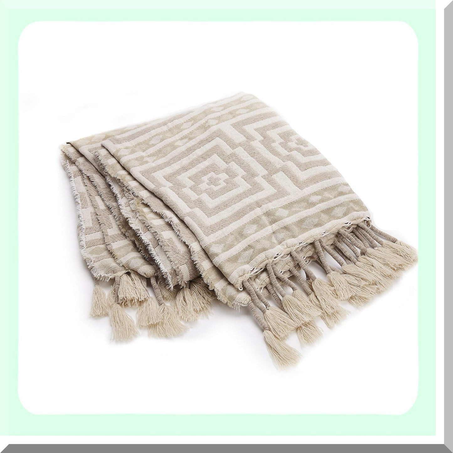 HypnoCozy Taupe Fringed Throw Blanket - 50x60"