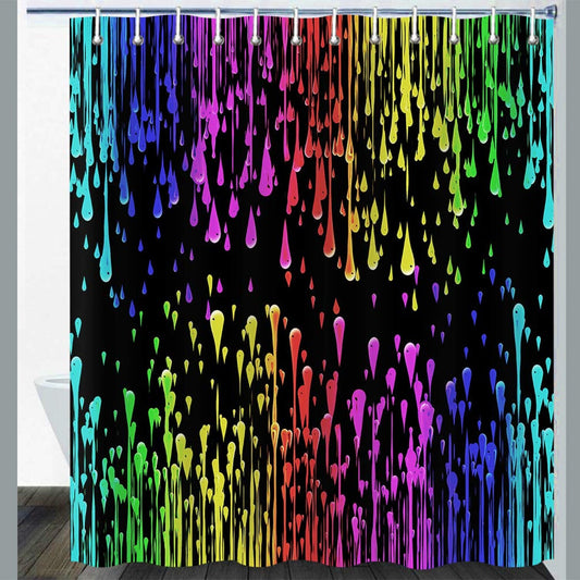 Splatter Shower Curtain Neon Ink Splash 72x72In