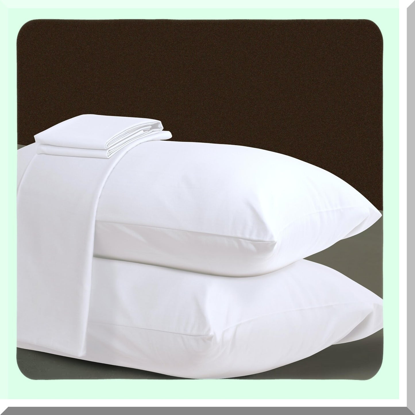 Luxury Silk Soft Pillowcase Set - 1000 Thread Count 100% Cotton, White Pattern, Envelope Closure, Bed Pillow Cover - Set of 2 (20"x36")