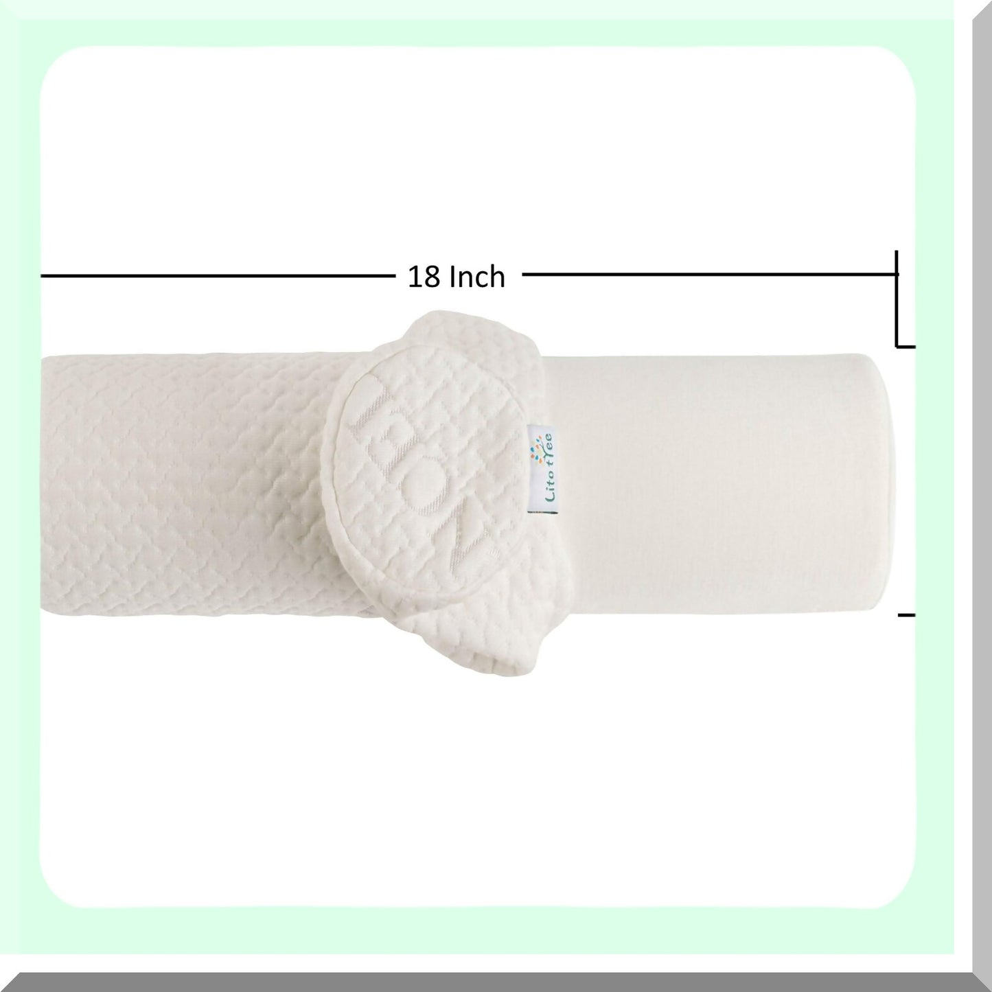 MemoryFoam Comfort Cervical Support Pillow - Washable Soft Cover, Neck Roll & Lumbar Bolster for Spine, Back, Leg - 18x6 inch Round Vertebra Pillow