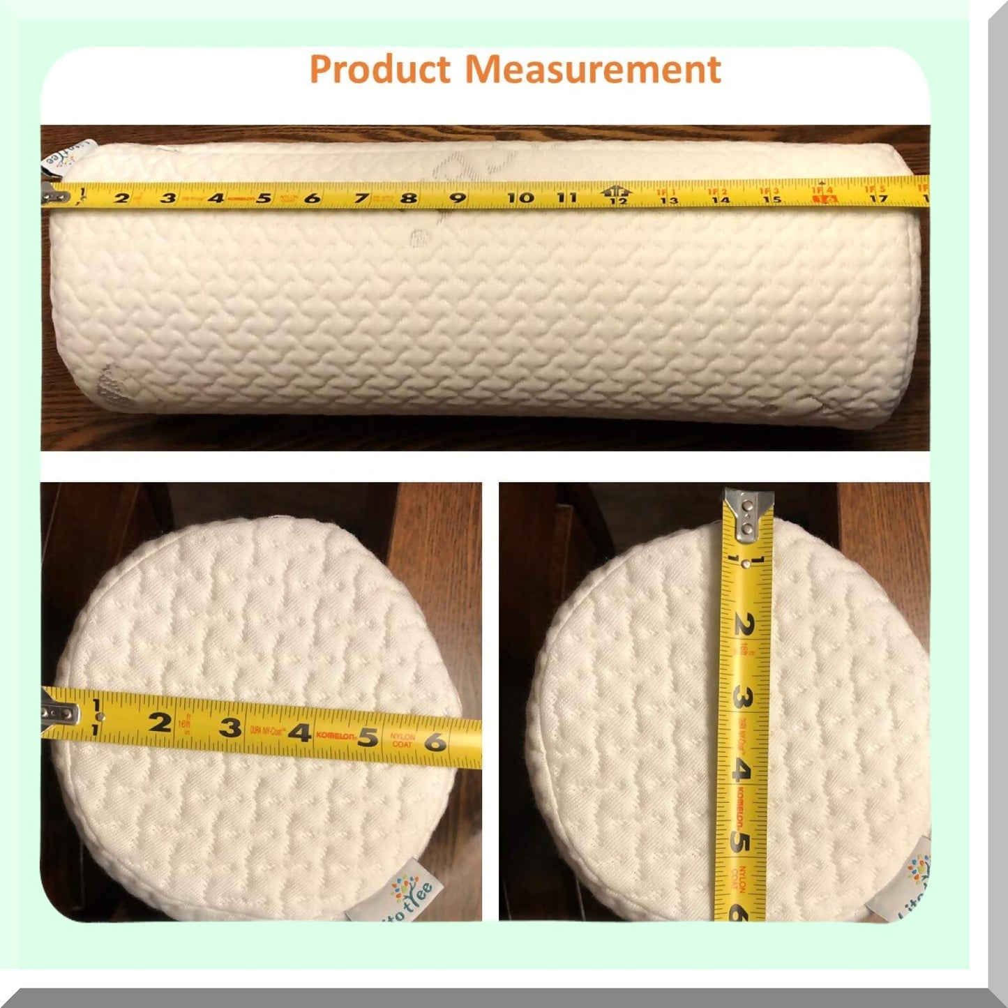 MemoryFoam Comfort Cervical Support Pillow - Washable Soft Cover, Neck Roll & Lumbar Bolster for Spine, Back, Leg - 18x6 inch Round Vertebra Pillow