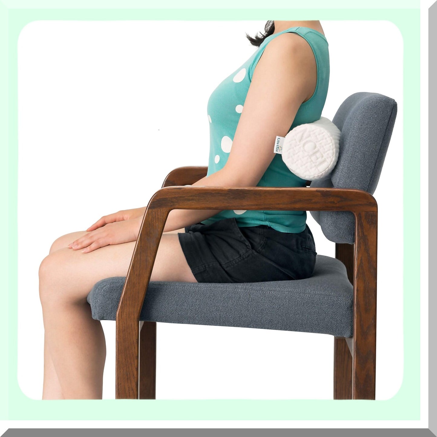 MemoryFoam Comfort Cervical Support Pillow - Washable Soft Cover, Neck Roll & Lumbar Bolster for Spine, Back, Leg - 18x6 inch Round Vertebra Pillow