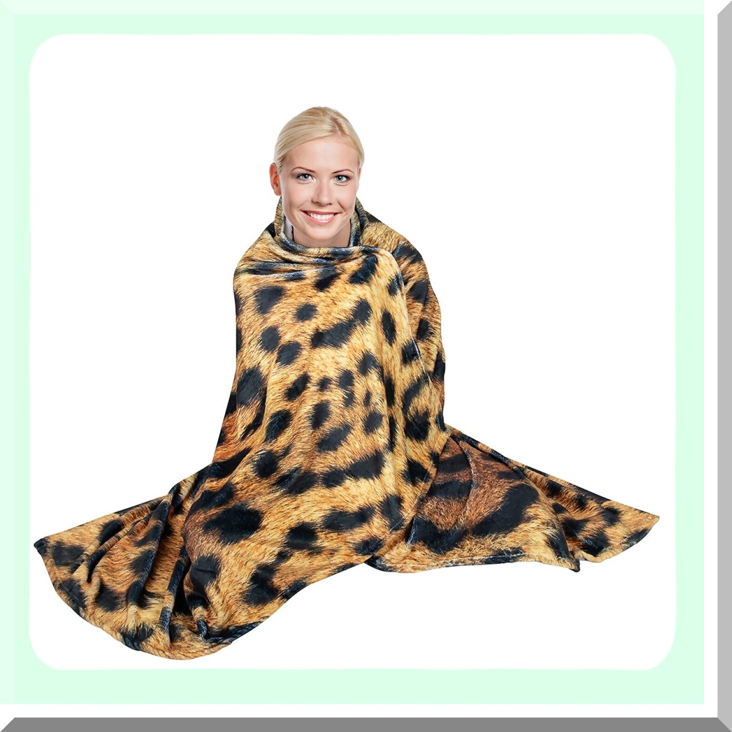 Wild Comfort Cheetah Print Throw - Super-Soft Extra-Large Fleece Blanket for Women, Girls, Teens, and Kids - Cozy 50x60in Leopard Blanket for Bed, Crib, or Couch