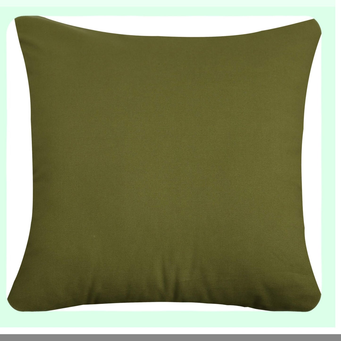 Canvas Cotton Decorative Pillow Covers Set - 100% Solid Cushion Covers in Olive Green - 16"x16" - 45 Colors Available - 2 Pieces"