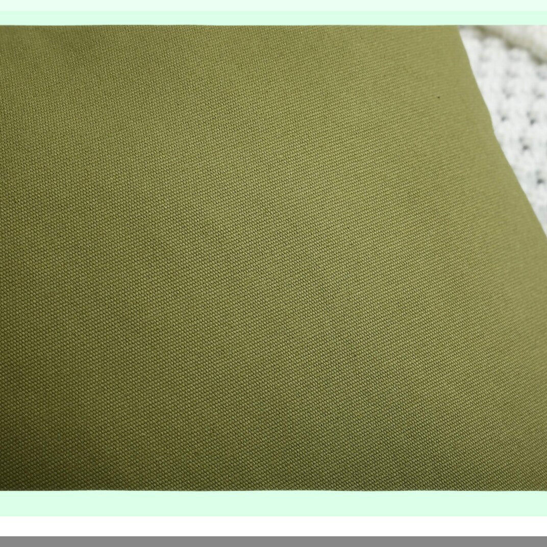 Canvas Cotton Decorative Pillow Covers Set - 100% Solid Cushion Covers in Olive Green - 16"x16" - 45 Colors Available - 2 Pieces"