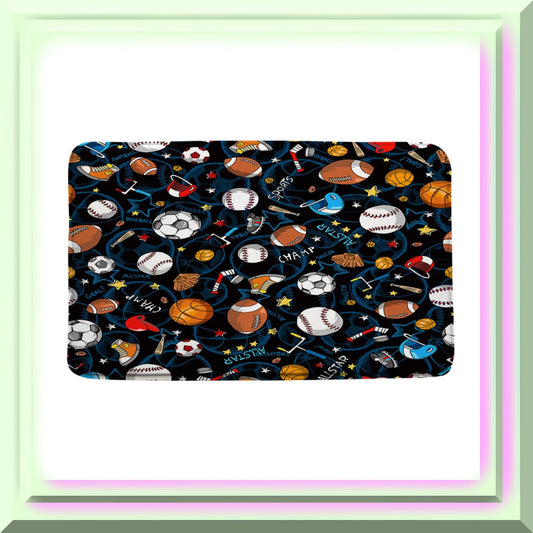 Sport Bath Mat Boys Sports Navy Blue 50x70cm