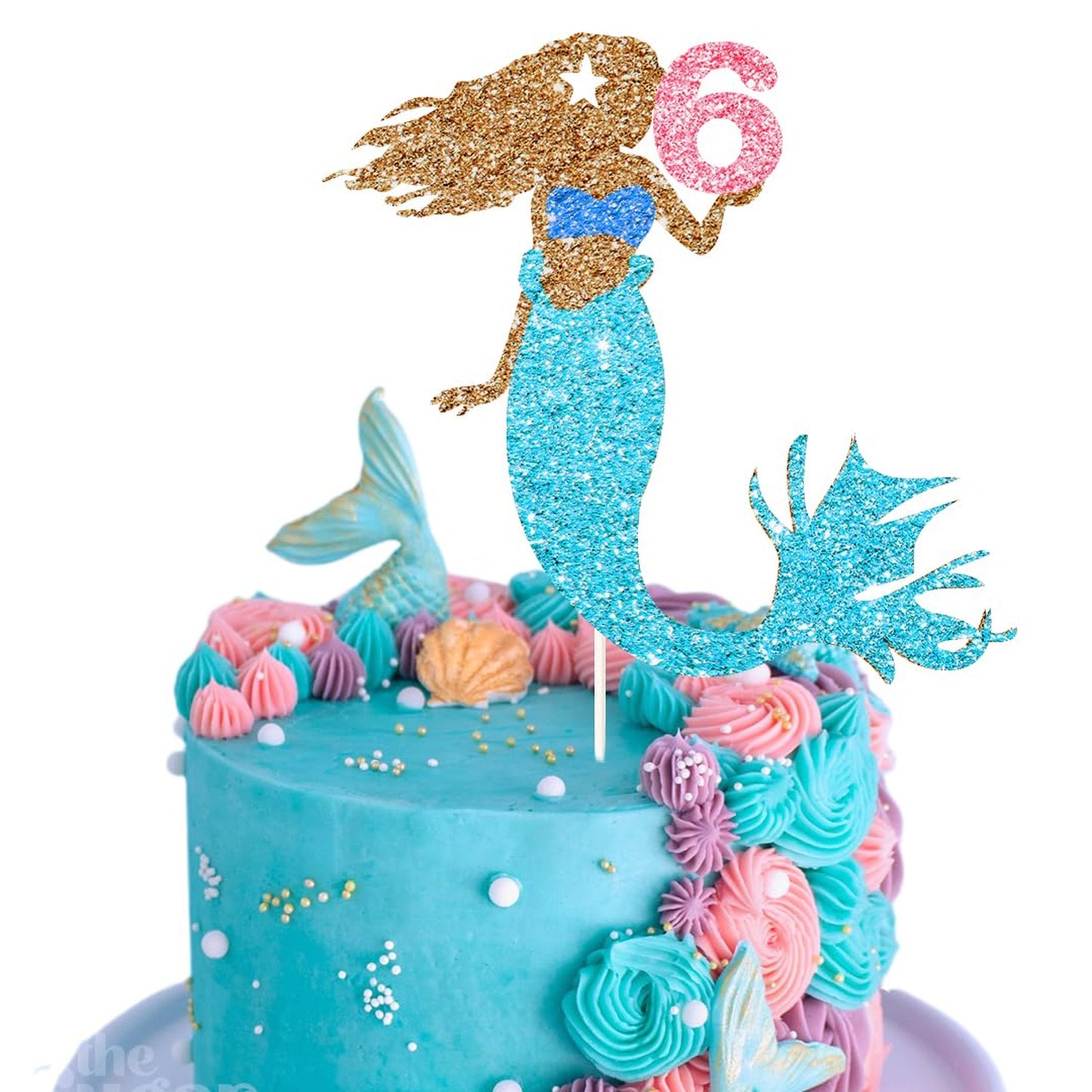 Black Mermaid Cake Topper Decorations for Mermaid Party