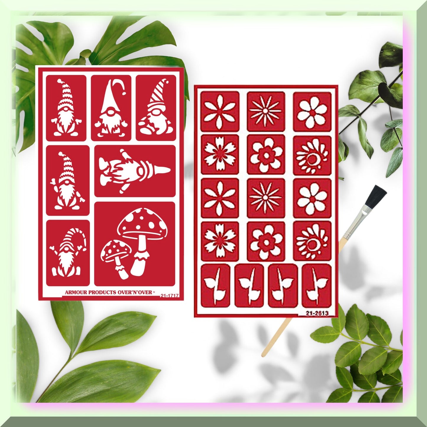 Garden Gnome Floral Design Set with Brush