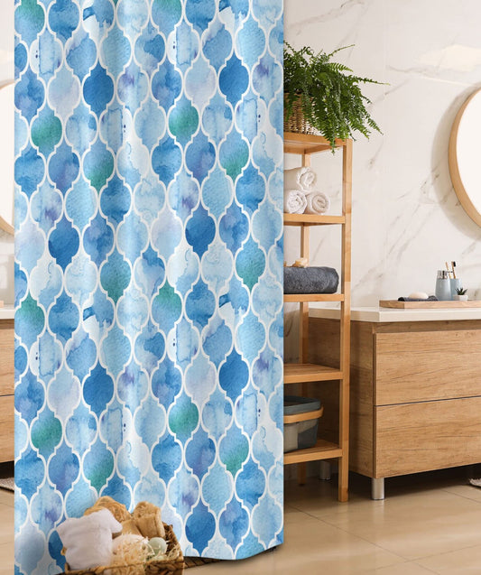 Moroccan Stall Shower Curtain 36x72 Pale Blue Watercolor