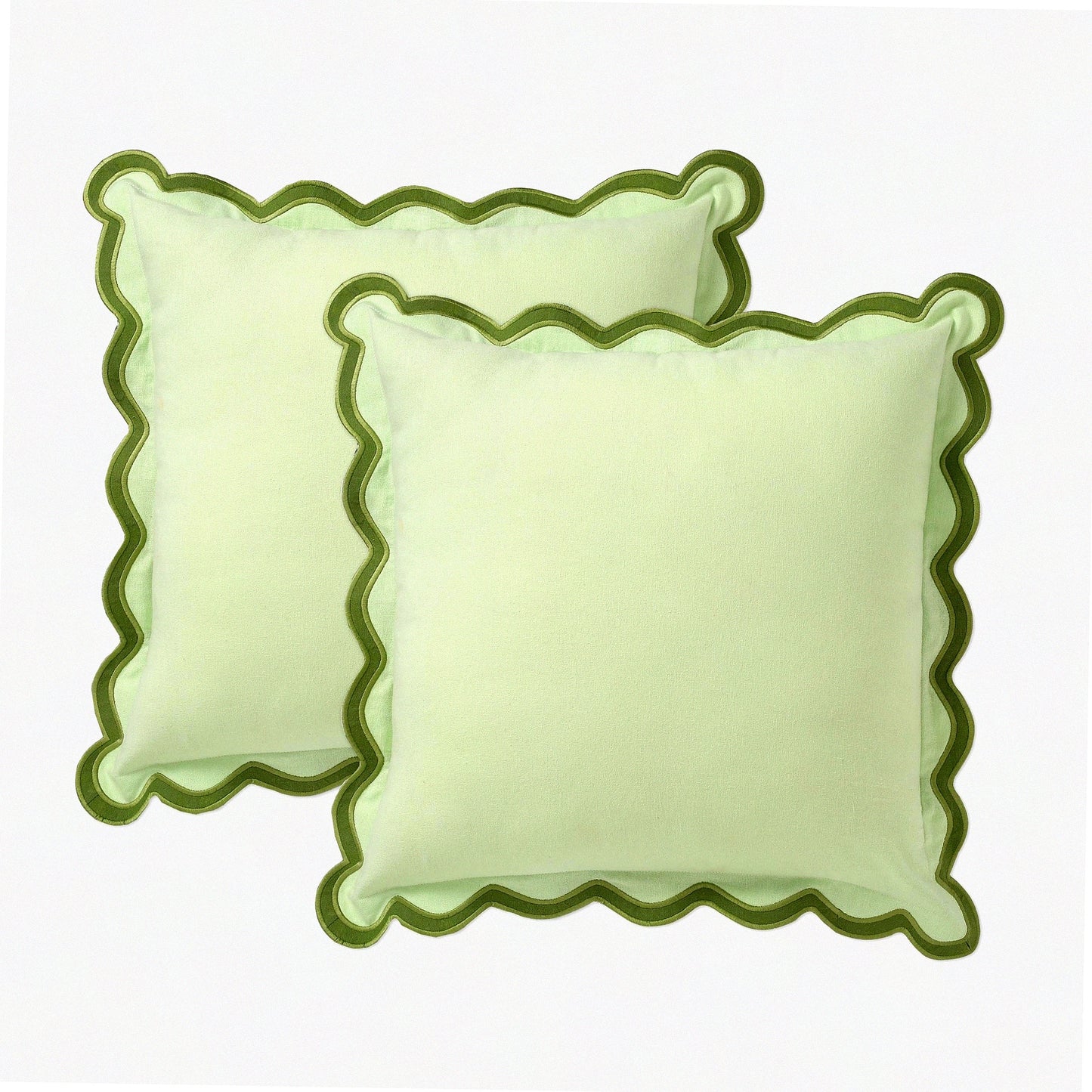 Boho Flower Decorative Pillow Covers - 18x18 Cotton Couch Pillows - Cute Outdoor Throw Pillows - Preppy Forest Sage Throws - Living Room Accessories