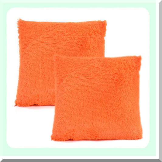 Luxury Merino Orange Pillowcase Set - 2 Pack Decorative Cushion Covers 18" x 18" - Soft Throw Pillow Cases for Home Decor - Stylish Accent Pillows