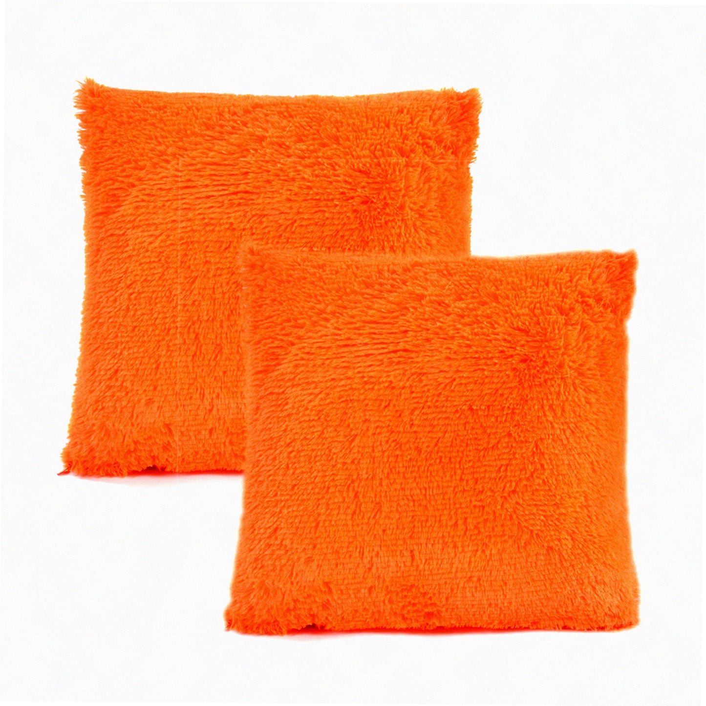 Luxury Merino Orange Pillowcase Set - 2 Pack Decorative Cushion Covers 18" x 18" - Soft Throw Pillow Cases for Home Decor - Stylish Accent Pillows