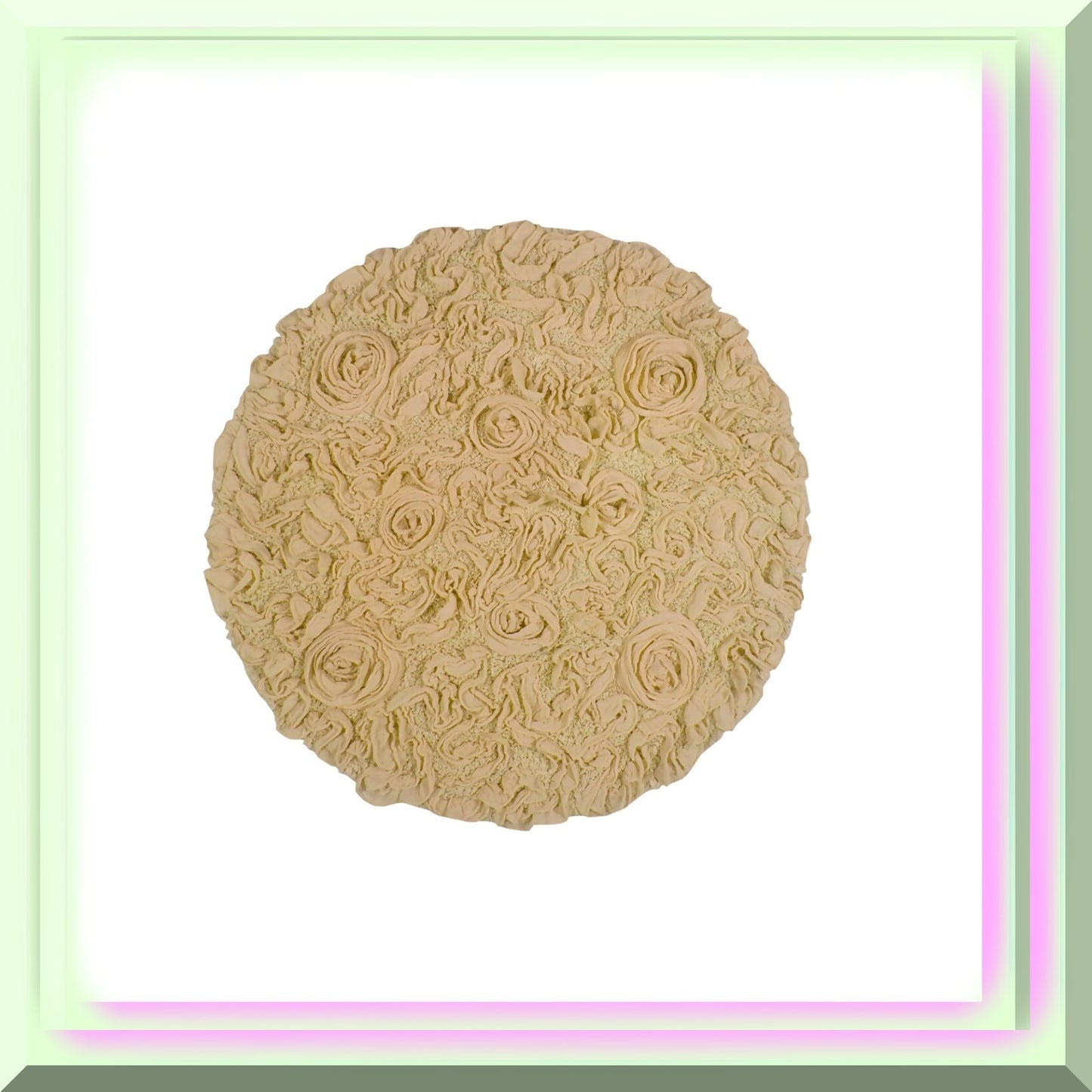 22" Round Cotton Tufted Bath Rug Yellow