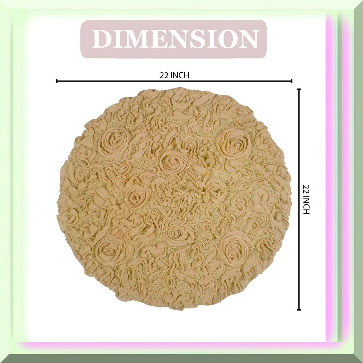 22" Round Cotton Tufted Bath Rug Yellow