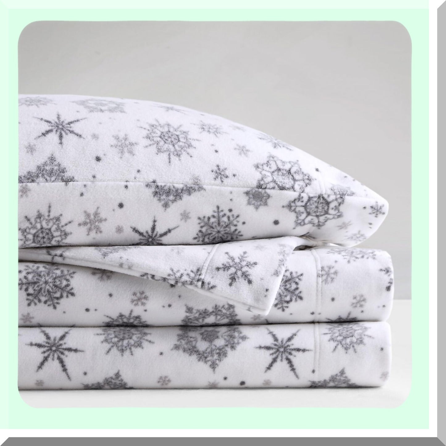 WinterDreams Plush Fleece Sheet Set - Twin Size - Deep Pocket Fitted Sheets - Snowflake Boho Design - Cozy Bedding for Cold Nights - 3 Piece Set