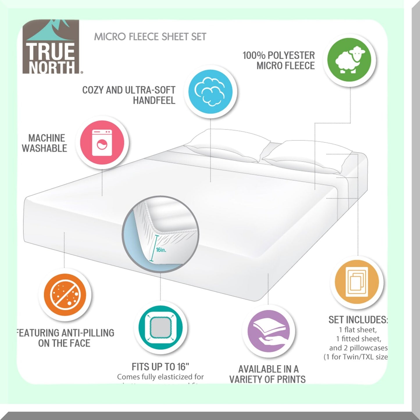 WinterDreams Plush Fleece Sheet Set - Twin Size - Deep Pocket Fitted Sheets - Snowflake Boho Design - Cozy Bedding for Cold Nights - 3 Piece Set