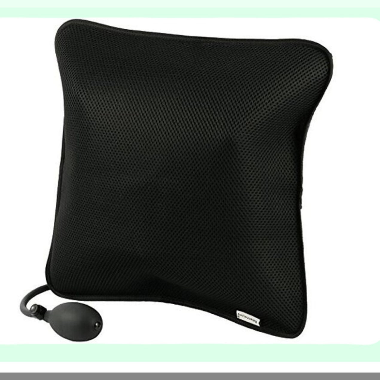 ErgoAir Lumbar Support Cushion - Inflatable Backrest Pillow with Pump for Car, Office Chair, Home, Travel, Camping - Portable & Comfortable - Black